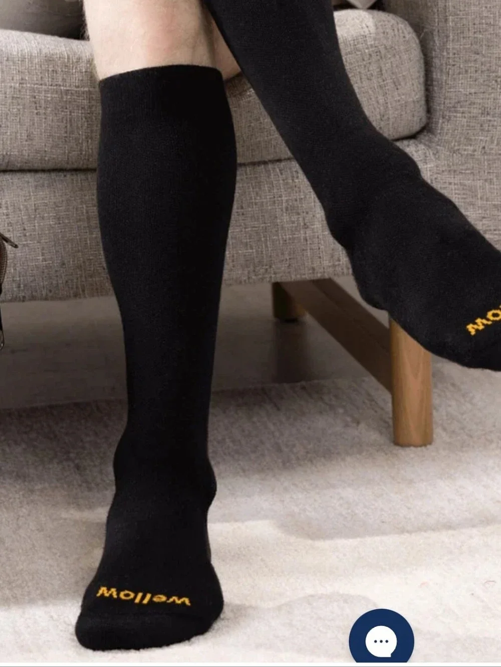 Wellow Premium Compression Socks Aerolite Plus Size Large - Black (Set Of Five)